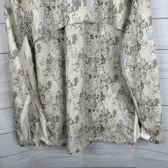 Adidas Mens 2XL Allover Print Marathon Jacket White Aluminium IC7597 Slim Fit - Picture 8 of 12